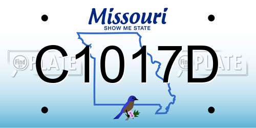 C1017D Missouri License Plate