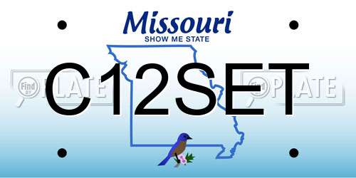 C12SET Missouri License Plate