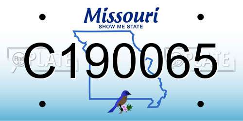 C190065 Missouri License Plate