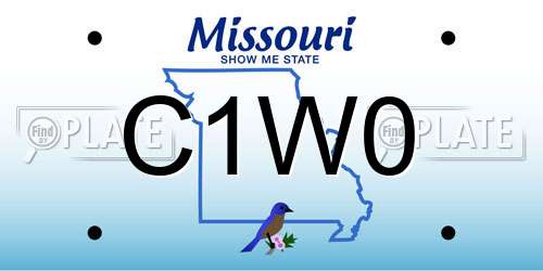 C1W0 Missouri License Plate