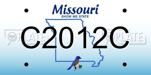 C2012C Missouri License Plate
