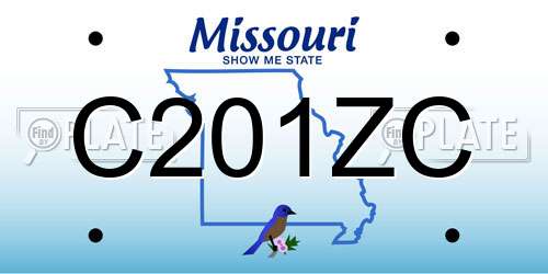C201ZC Missouri License Plate