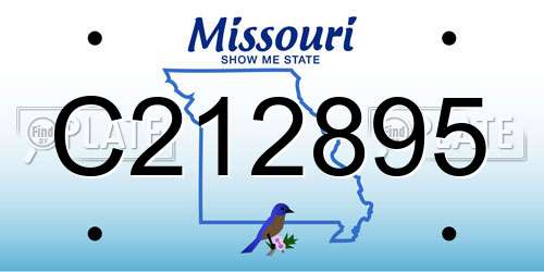 C212895 Missouri License Plate