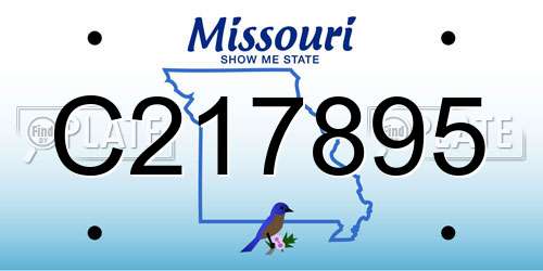C217895 Missouri License Plate