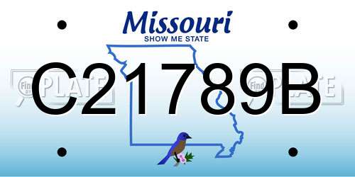 C21789B Missouri License Plate
