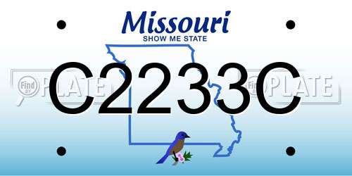 C2233C Missouri License Plate