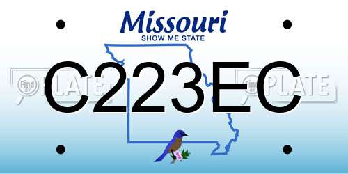 C223EC Missouri License Plate