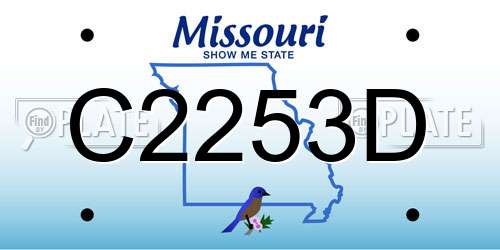 C2253D Missouri License Plate