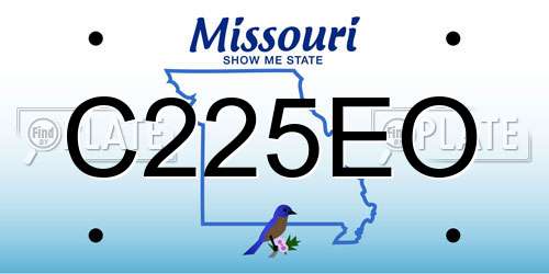 C225EO Missouri License Plate