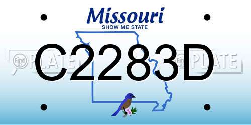 C2283D Missouri License Plate