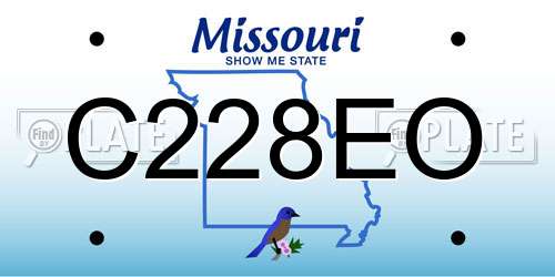 C228EO Missouri License Plate