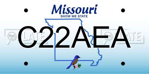 C22AEA Missouri License Plate