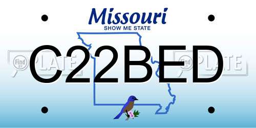 C22BED Missouri License Plate
