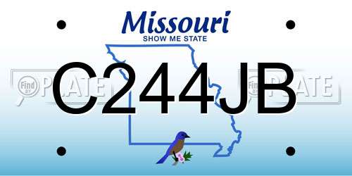 C244JB Missouri License Plate