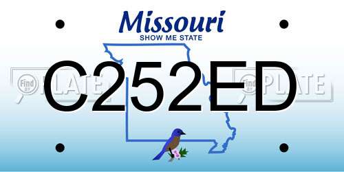 C252ED Missouri License Plate