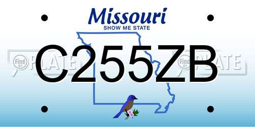 C255ZB Missouri License Plate