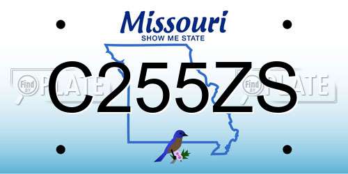 C255ZS Missouri License Plate