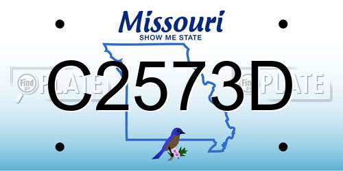 C2573D Missouri License Plate