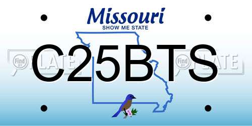 C25BTS Missouri License Plate