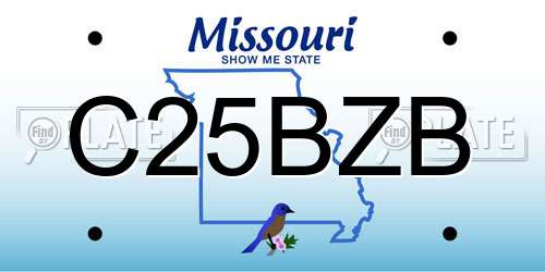C25BZB Missouri License Plate