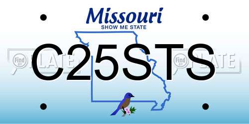 C25STS Missouri License Plate