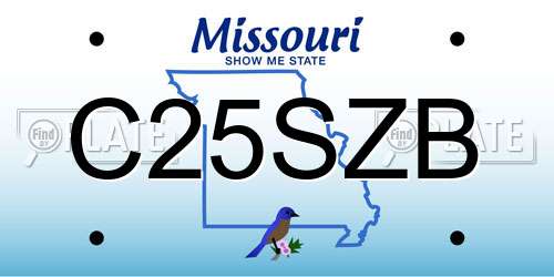C25SZB Missouri License Plate