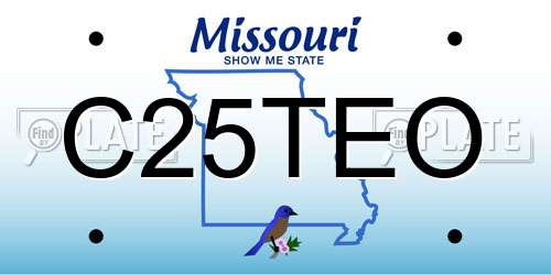 C25TEO Missouri License Plate