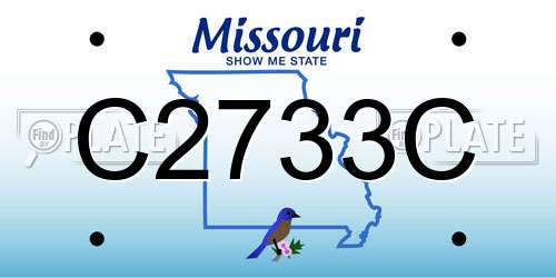 C2733C Missouri License Plate