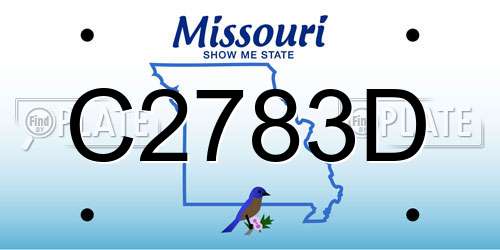 C2783D Missouri License Plate