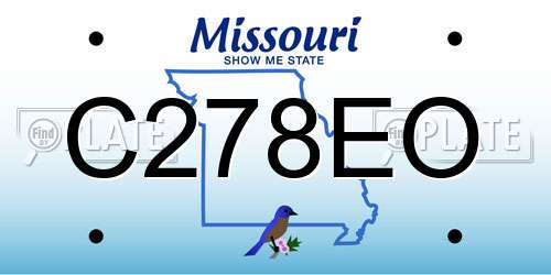 C278EO Missouri License Plate