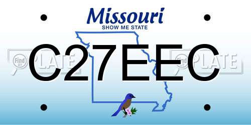 C27EEC Missouri License Plate