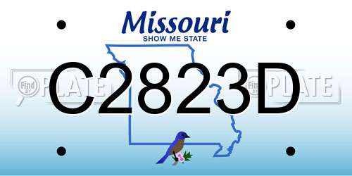 C2823D Missouri License Plate