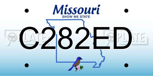 C282ED Missouri License Plate