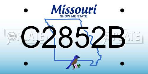 C2852B Missouri License Plate