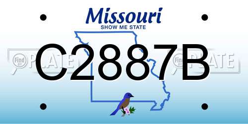 C2887B Missouri License Plate