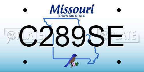 C289SE Missouri License Plate