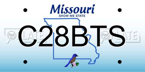 C28BTS Missouri License Plate
