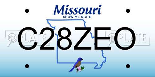 C28ZEO Missouri License Plate