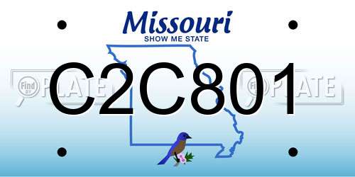 C2C801 Missouri License Plate