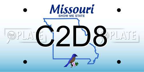 C2D8 Missouri License Plate