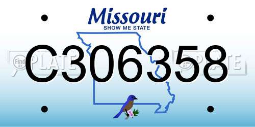 C306358 Missouri License Plate