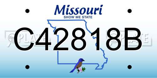 C42818B Missouri License Plate