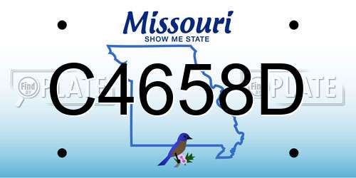C4658D Missouri License Plate