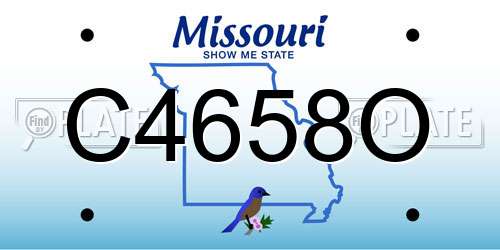 C4658O Missouri License Plate