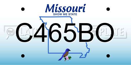 C465BO Missouri License Plate