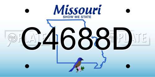 C4688D Missouri License Plate