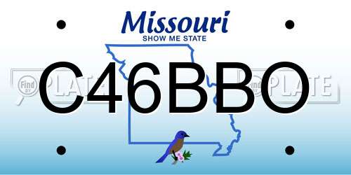 C46BBO Missouri License Plate