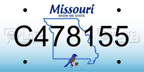 C478155 Missouri License Plate