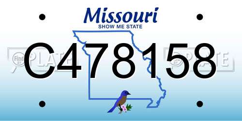 C478158 Missouri License Plate
