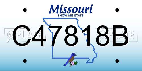 C47818B Missouri License Plate